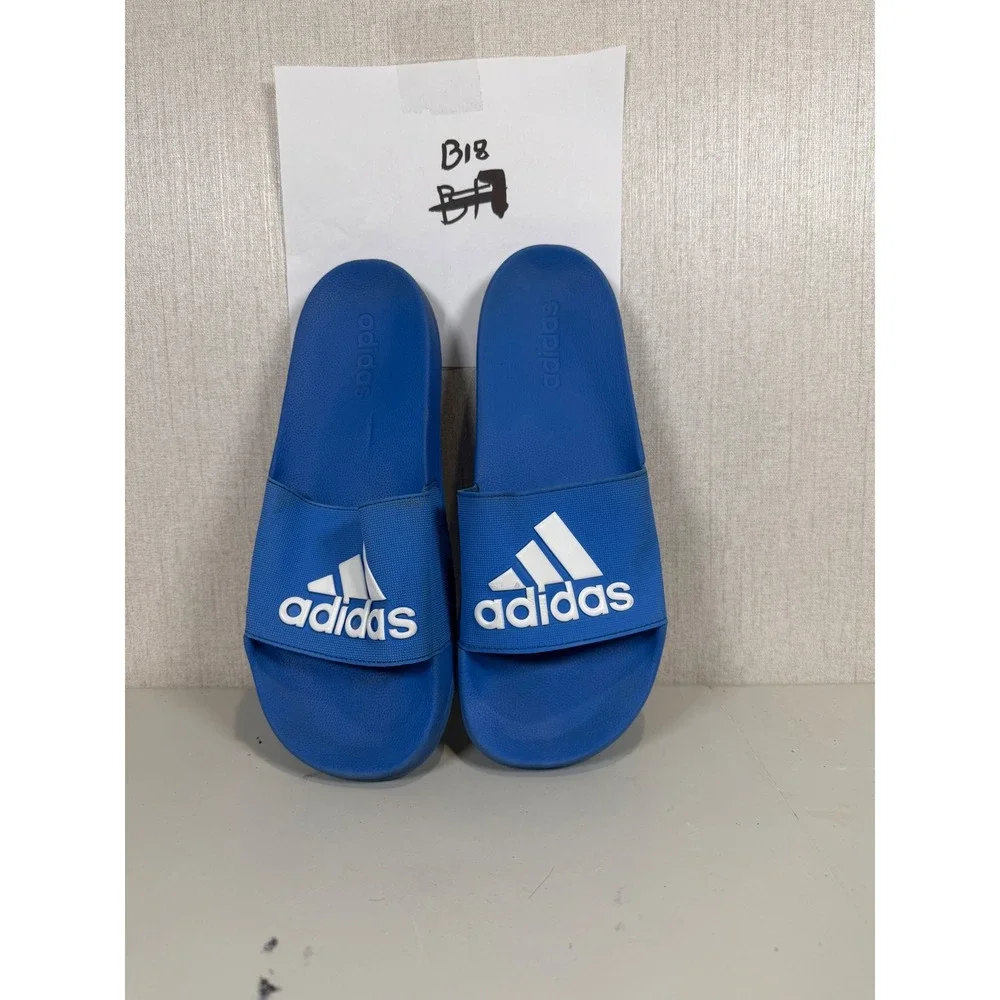 Adidas Cloudfoam Adilette Slides Blue White‎ Mens Athletic Sandals Logo B18